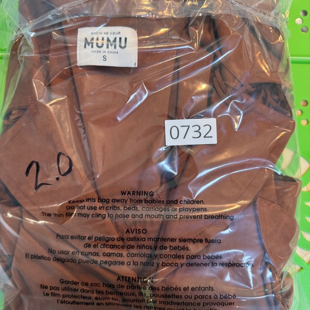 Show Me Your Mumu Outlaw Fringe Romper Tan Faux Suede Western Brown Small 0732 - Picture 8 of 8